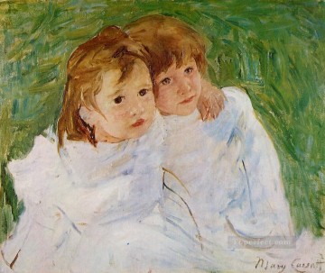 メアリー・カサット Painting - 姉妹の母親の子供たち メアリー・カサット